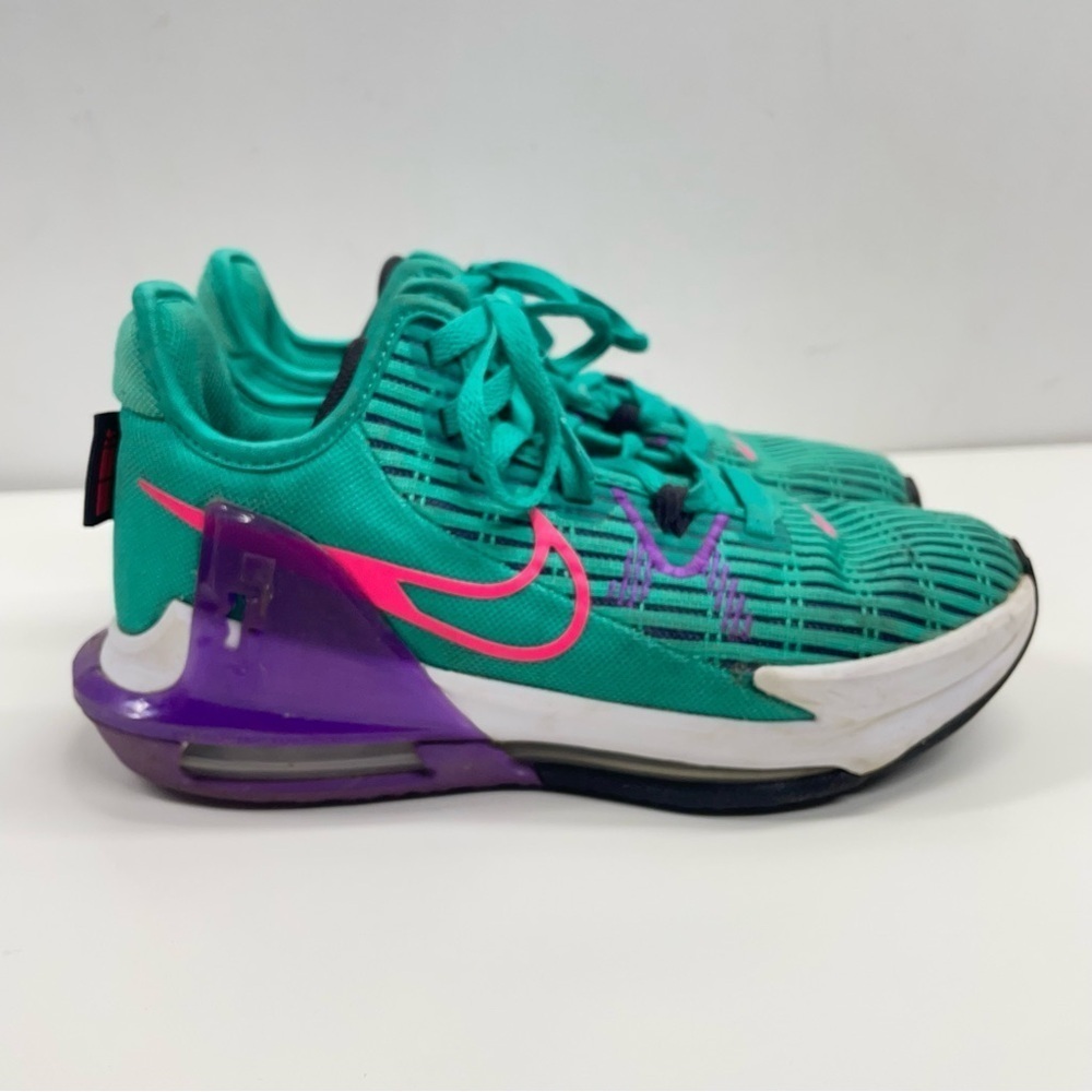 Nike LeBron James Witness VI 6 South Beach Emerald Green Pink Size 6 - Picture 2 of 11